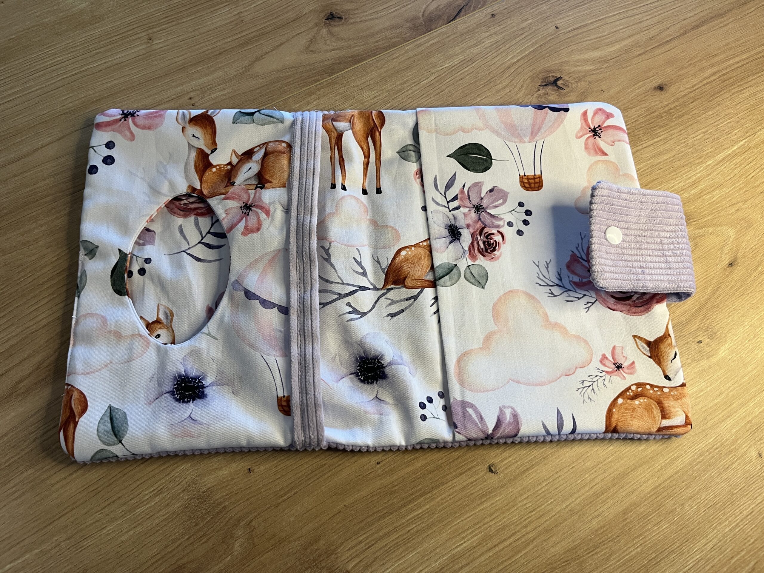 Lila kordbársony pelenkázó neszeszer őzikés belsővel - Image 5